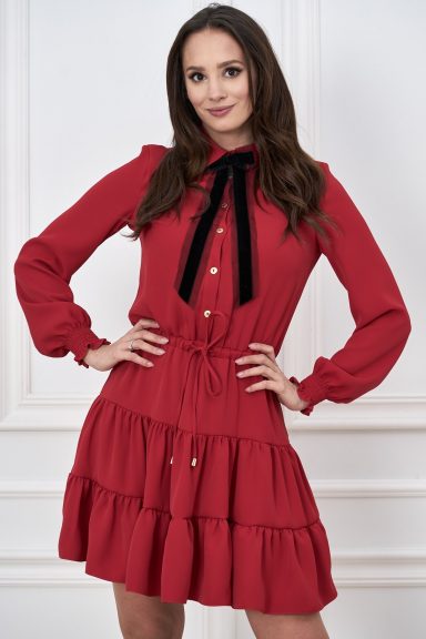 Lalous czerwona sukienka rozkloszowana S